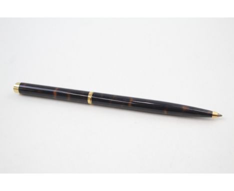 Vintage Alfred DUNHILL Brown Lacquer &amp; Gold Plated Ballpoint Pen / Biro