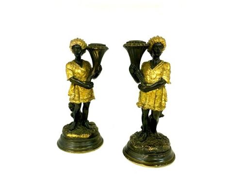 Pair of vintage resin candle sticks