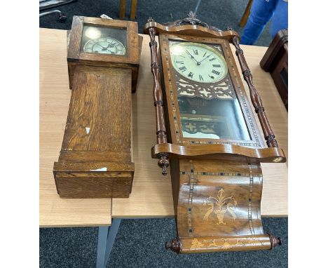 2 Vintage wall hanging clock, untested