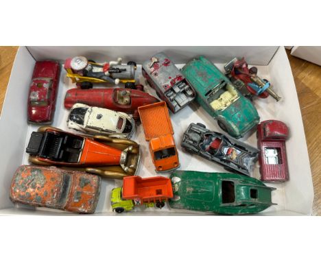 Selection of vintage die cast vehicles to include Corgi Juniors Terrys Banger, Toms GO-CAT etc