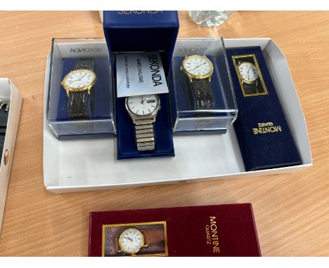 Selection of assorted boxed Gents wristwatches includes Sekonda etc