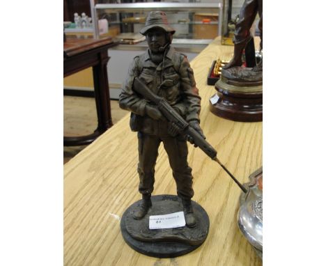 A bronze figure of a  soldier