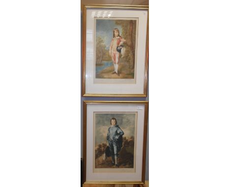 A large quantity of pictures to include a pair of colour mezzotints after Thomas Gainsborough, each hand-signed to the margin