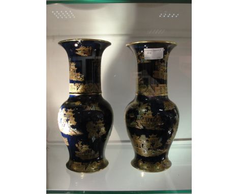 A pair of Carltonware Asiatic vases