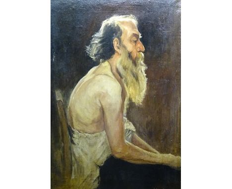 John Ottis Adams (American 1851-1927)'Portrait of a Bearded Man'Oil on canvas, signed and dated '94, 54 x 39cm