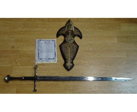 A Lord of the Rings limited edition reproduction sword 'Andruil - Flame of the West', with certificate of authenticity and wo