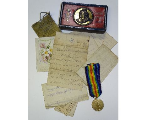 A World War I medal 'The Great War for Civilisation 1914-1919', engraved to '28019 Pte J Green North O Fus', on rainbow ribbo