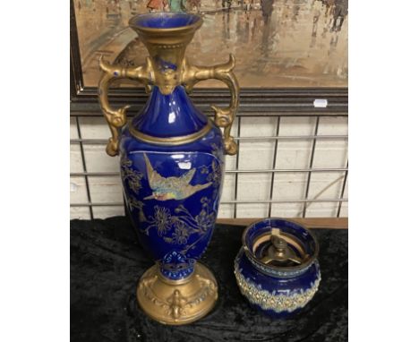 ROYAL DOULTON JAR &amp; TABLE LAMP A/F 