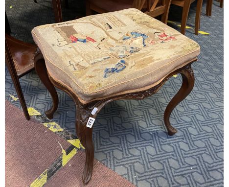 ORNATE TAPESTRY STOOL - A/F