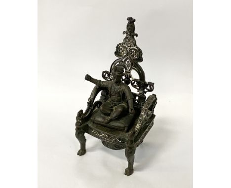 INKWELL WITH SEATED MUGHAL FIGURE - 20 CMS (H) APPROX