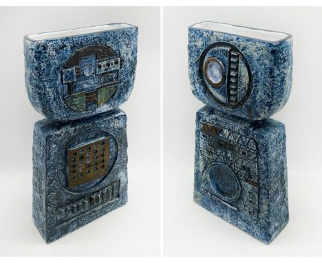 LARGE BLUE TROIKA VASE - 35 X 18 X 7 CMS APPROX