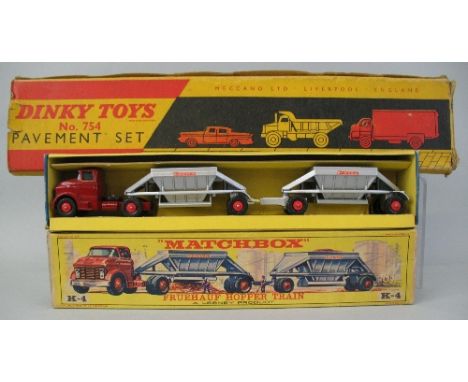 Dinky/Matchbox, Dinky Pavement Set, no.754 and Matchbox King Size GMC Tractor and Hopper K-4, both boxed (2)