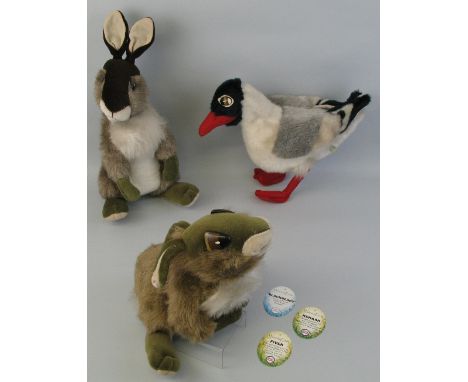 Three Chad Valley plush covered Watership Down characters, "Blackberry", "Fiver" and "Keharr", with original card tags (3)