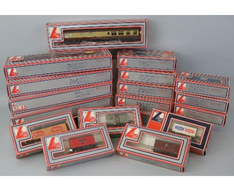 Lima 00 gauge, seven coaches and twelve items of rolling stock, all boxed (19)