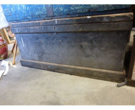 Victorian pine tool chest containing quantity of vintage tools