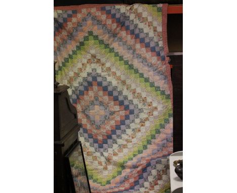 Vintage Style Patchwork Bed Cover / Throw / Quilt