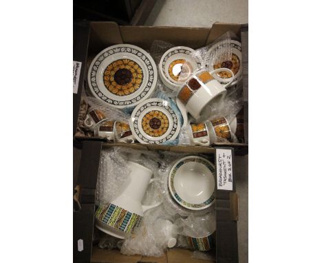 Broadhurst (Kathy Winkle) 52 piece tableware set including 38pc 'Tashkent', 2 pc 'Autumnglen', 12pc 'Mardi Gras' with coffee 