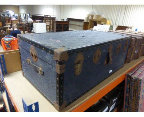 Wooden Bound Travelling Trunk and another Travelling Trunk
