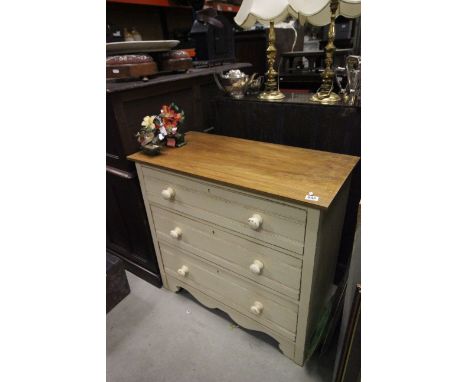 Vintage painted three drawer chest