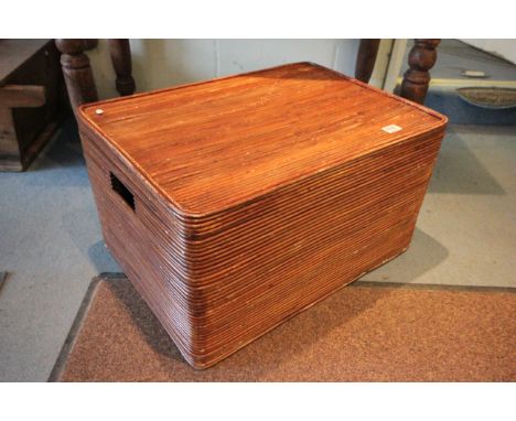 A large lined bamboo trunk