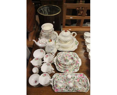Royal Stafford ' Rochester ' Part Tea Service, Crown Staffordshire Part Tea Service and Copeland Spode ' Polka Dot ' Part Tea