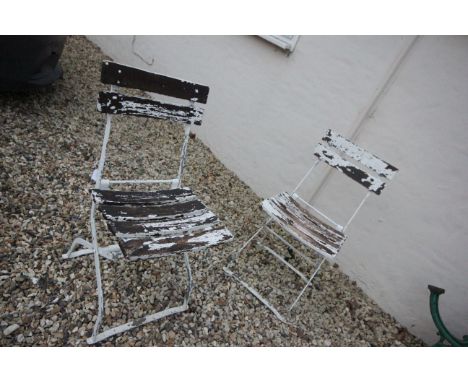 Two Folding Garden Chairs plus Two Bench Ends
