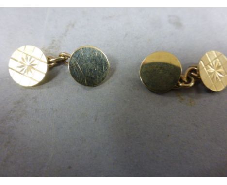 Pair of 9ct yellow gold cufflinks
