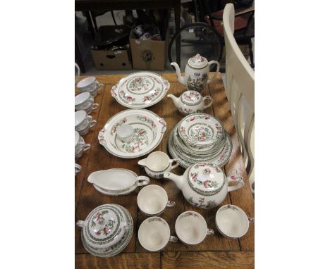 Indian Tree Patterned Part Dinner, Tea, Coffee Service and Tea Service including Johnson Bros