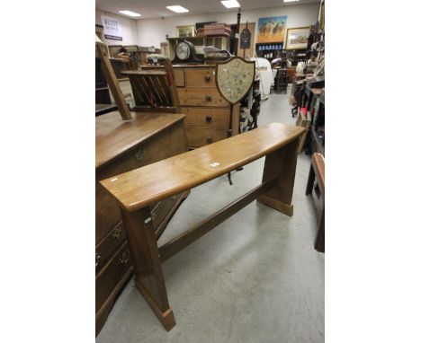 An Arts and Crafts Style oak organ Bench by Miller organs 
