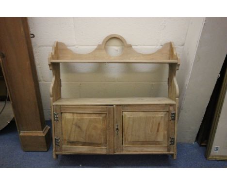 Victorian Pine Hanging Shelf and Cupboard