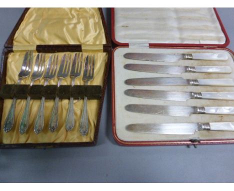 Quantity of silver plated flatware some cased