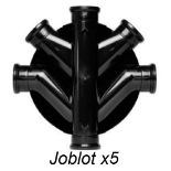 JOBLOT X5 UNDERGROUND DRAINAGE ACCESS CHAMBER BASE 490MM, 4 OUTLETS 130MM