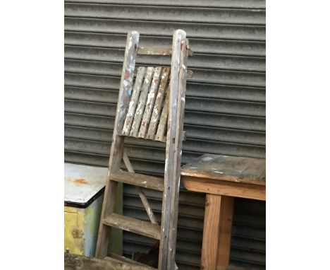 A set of wooden step ladders 