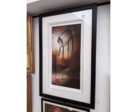 After Peter Smith, 'One step Closer', print, inscribed 'proof' in pencil to mount, 61cm x 31cm, framed and glazed. 