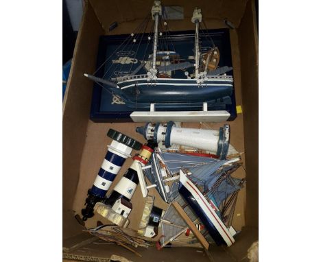 Box of model ships 