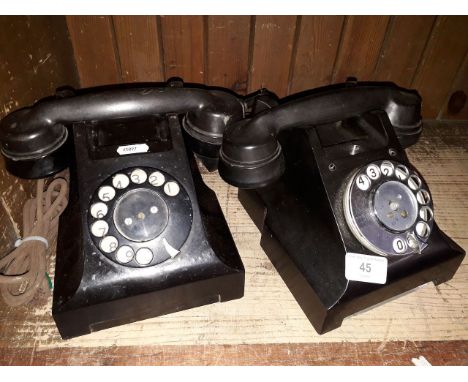 Two vintage bakelite GPO telephones.Condition:--Chrome dial not turning.-General wear through age.-Small damage on one receiv