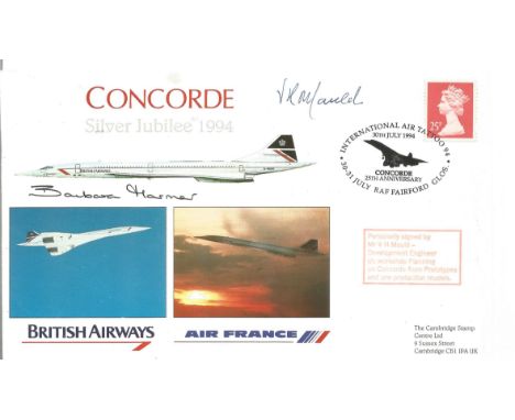 Concorde Barbara Harmer and Mr V H Mould signed Concorde Silver Jubilee 1994 FDC PM International Air Tattoo 94 30-31 July RA