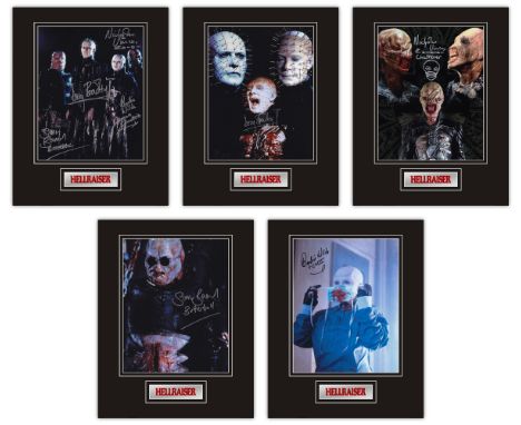 Set of 5 Stunning hand signed Hellraiser professionally mounted displays! This beautiful set of 5 mounted displays consist of