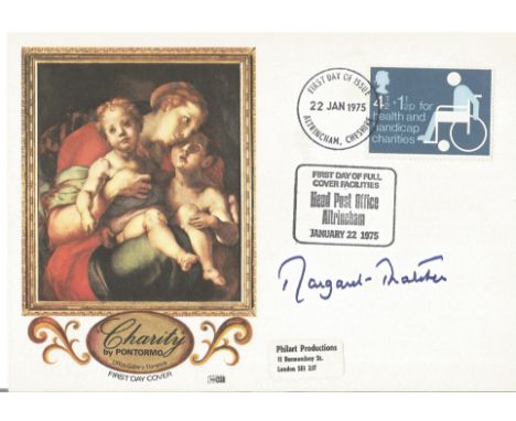 Margaret Thatcher signed Charity by Pontormo FDC Double PM Altrincham, Cheshire 22 Jan 1975 . Margaret Hilda Thatcher, Barone