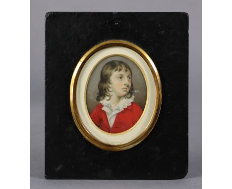 ENGLISH SCHOOL, 19th century.  A portrait miniature of George Howard, 6th Earl Carlisle (after Joshua Reynolds), 3” x 2?” (ov
