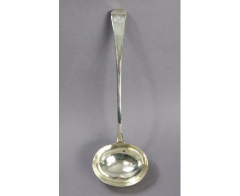 A George III silver Old English soup ladle with oval bowl, 12¾” long; London 1811, by Richard Crossley &amp; Geo. Smith IV.  
