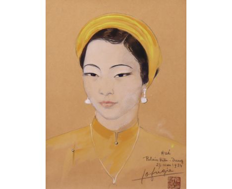 LÉA LAFUGIE (1890-1972, French explorer &amp; artist) Portrait of Nam Phuong (1914-1963), Empress of Vietnam from 1934 (born 