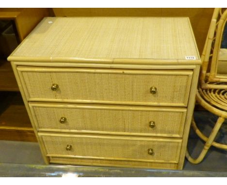 Modern light three drawer chest of drawers with glass top