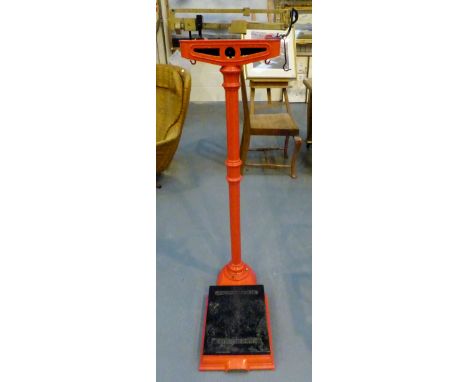 Day & Millward Ltd set of antique weighing scales with sliding guage. 