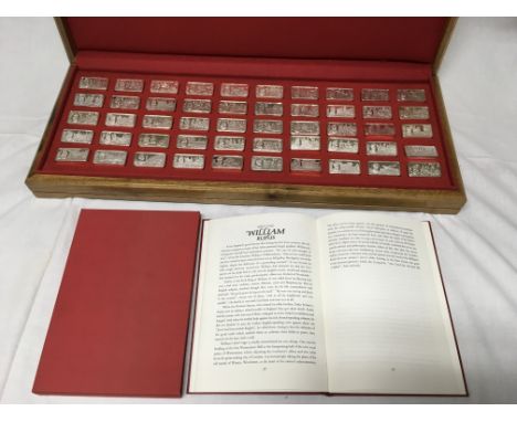 A cased collection of 1000 years of British monarchy Sterling silver proof edition, no.718, with associated book. (2).
