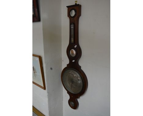 A Victorian rosewood barometer Height: 40 inches (approx)