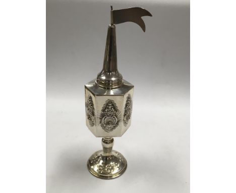 A sterling silver spice tower, approx height 18.5cm.
