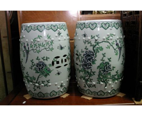 A pair of Chinese ceramic garden seats