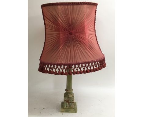 An onyx table lamp, approx height 75.5cm.