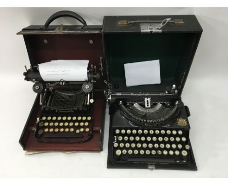 Two vintage (Corona & Imperial), boxed typewriters.